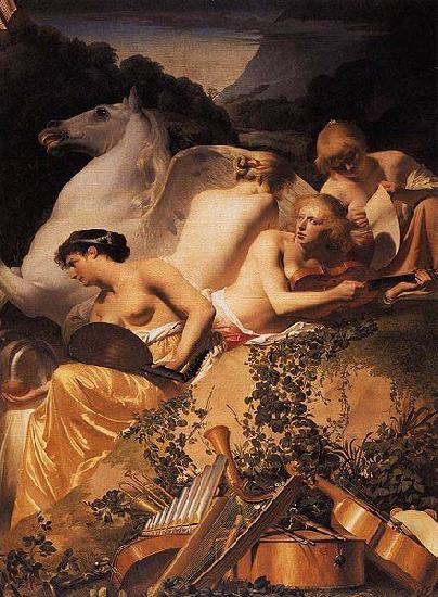 Caesar van Everdingen Four Muses and Pegasus on Parnassus oil painting picture
